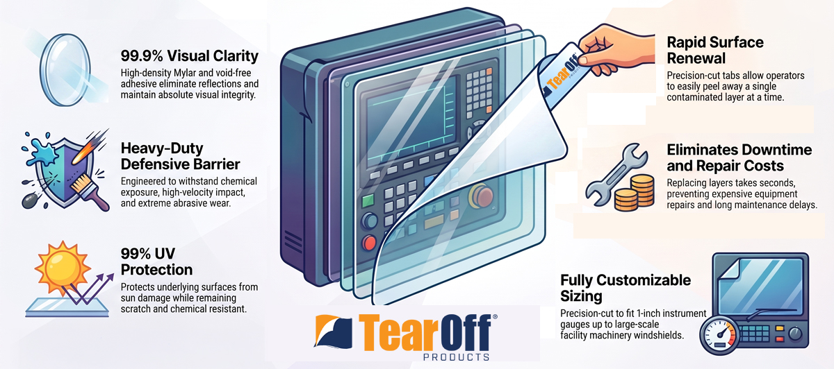 TearOff multilayer files create a sacrifical barrier against extreme wear, enabling instant surface renewel without downtime.